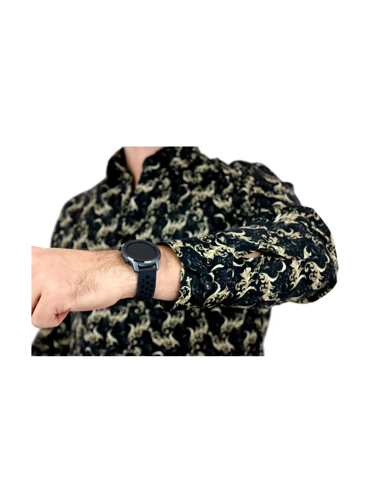 GIOVANNI PERA KOSZULA TATA SYN  GLAMOUR CZARNA ZŁOTA GP6