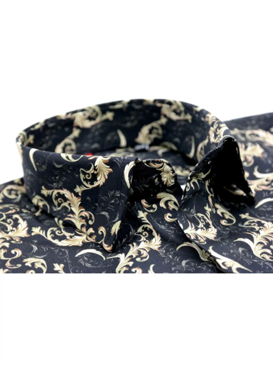 GIOVANNI PERA KOSZULA TATA SYN  GLAMOUR CZARNA ZŁOTA GP6