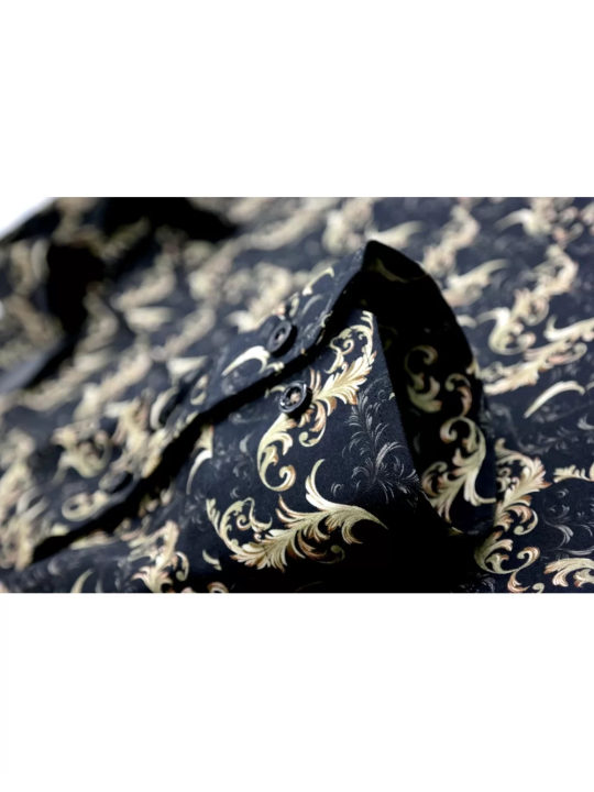 GIOVANNI PERA KOSZULA TATA SYN  GLAMOUR CZARNA ZŁOTA GP6