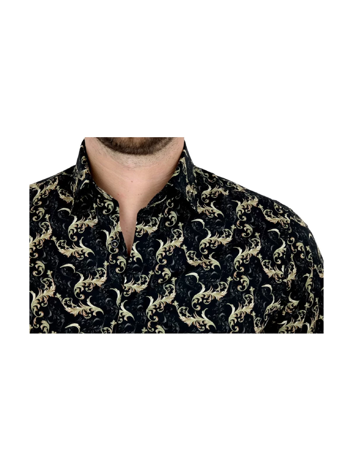 GIOVANNI PERA KOSZULA TATA SYN  GLAMOUR CZARNA ZŁOTA GP6