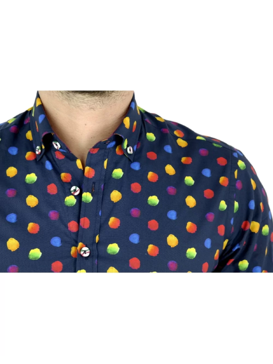 GIOVANNI PERA KOSZULA KOLOROWA  TATA SYN  KROPKI GP8