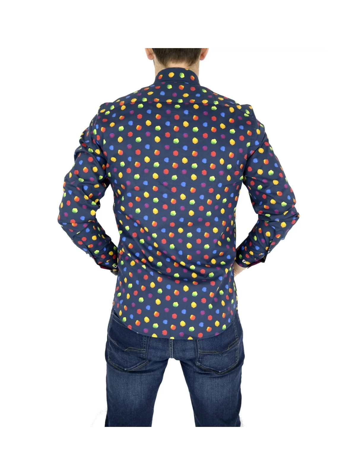 GIOVANNI PERA KOSZULA KOLOROWA  TATA SYN  KROPKI GP8