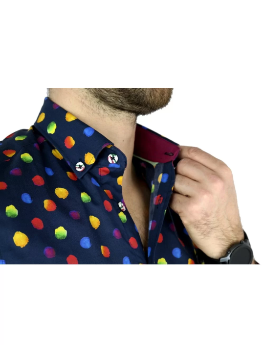 GIOVANNI PERA KOSZULA KOLOROWA  TATA SYN  KROPKI GP8