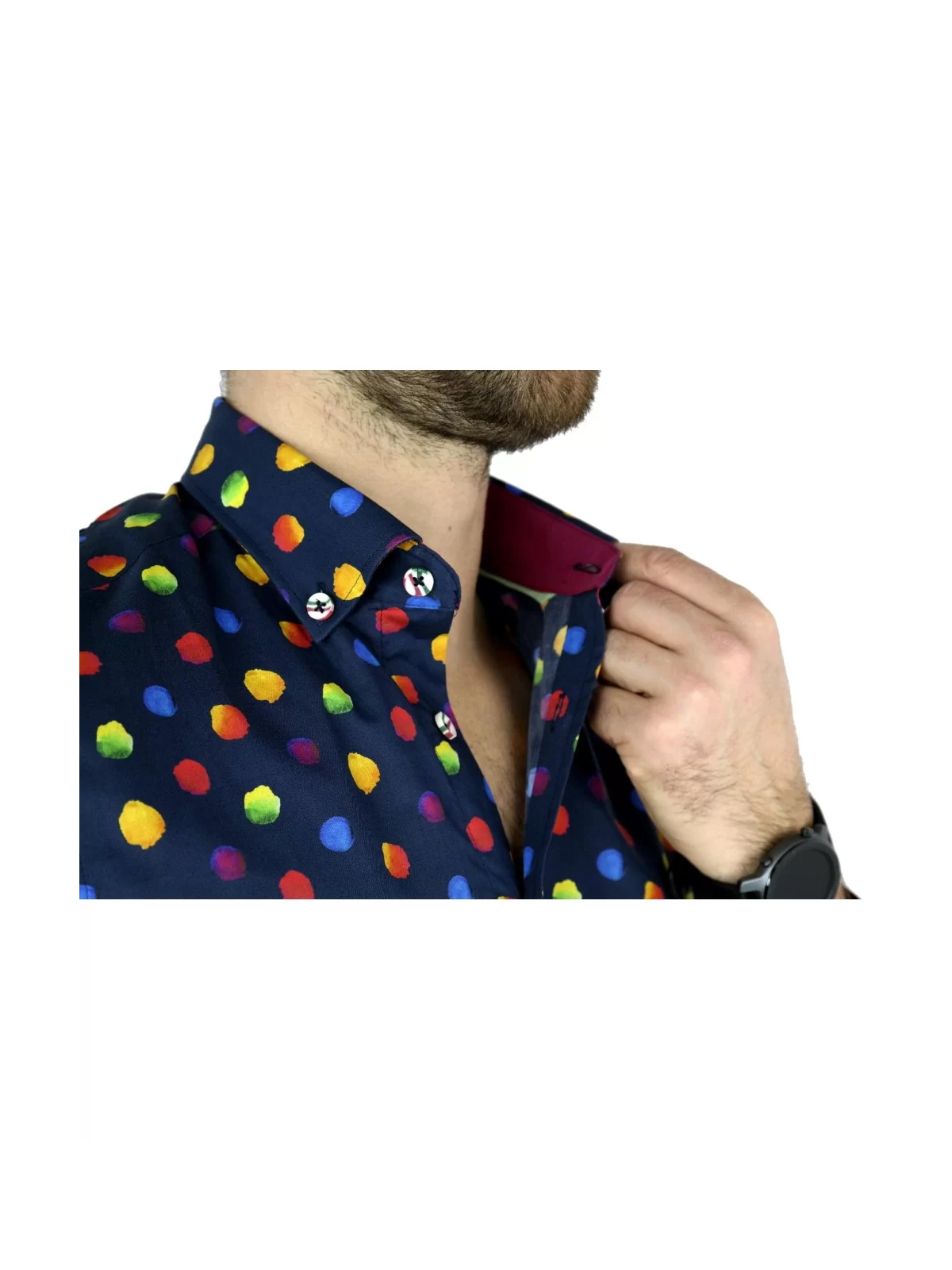 GIOVANNI PERA KOSZULA KOLOROWA  TATA SYN  KROPKI GP8