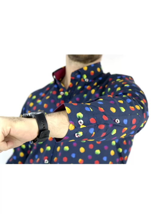 GIOVANNI PERA KOSZULA KOLOROWA  TATA SYN  KROPKI GP8