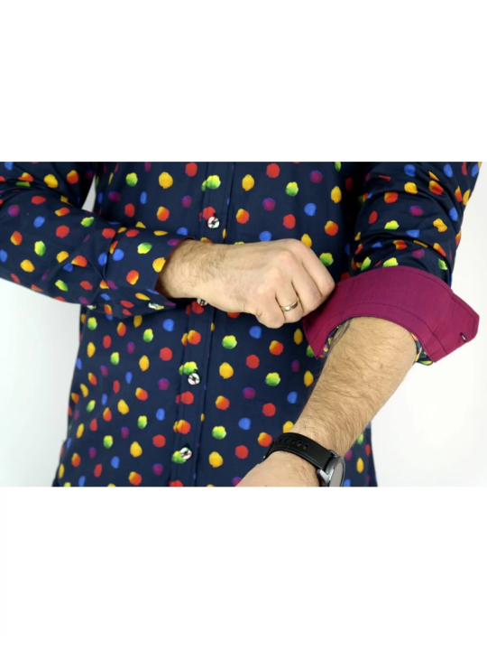 GIOVANNI PERA KOSZULA KOLOROWA  TATA SYN  KROPKI GP8