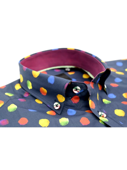 GIOVANNI PERA KOSZULA KOLOROWA  TATA SYN GPKROPKI