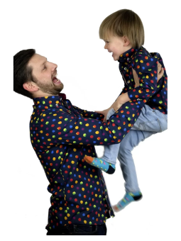 GIOVANNI PERA KOSZULA KOLOROWA  TATA SYN GPKROPKI