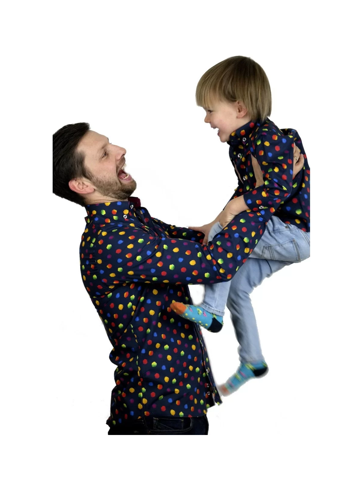 GIOVANNI PERA KOSZULA KOLOROWA  TATA SYN GPKROPKI