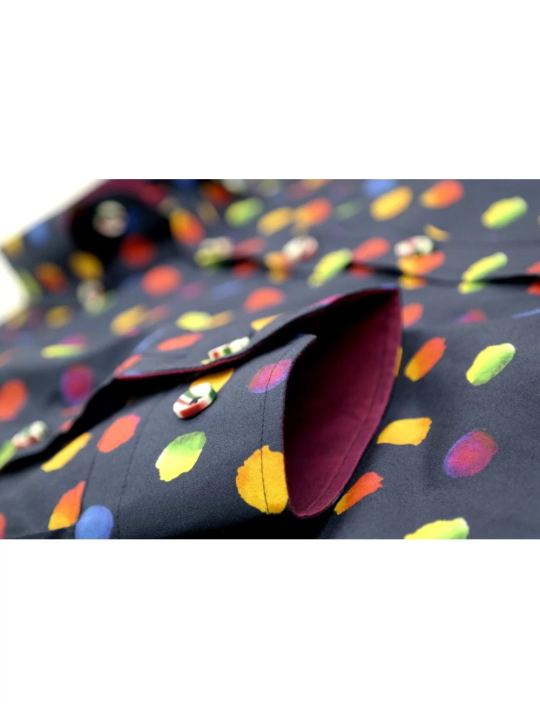 GIOVANNI PERA KOSZULA KOLOROWA  TATA SYN GPKROPKI