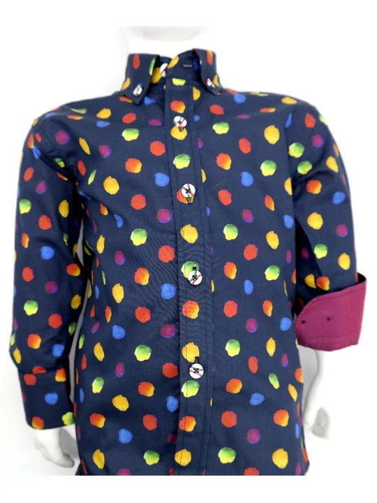 GIOVANNI PERA KOSZULA KOLOROWA  TATA SYN GPKROPKI