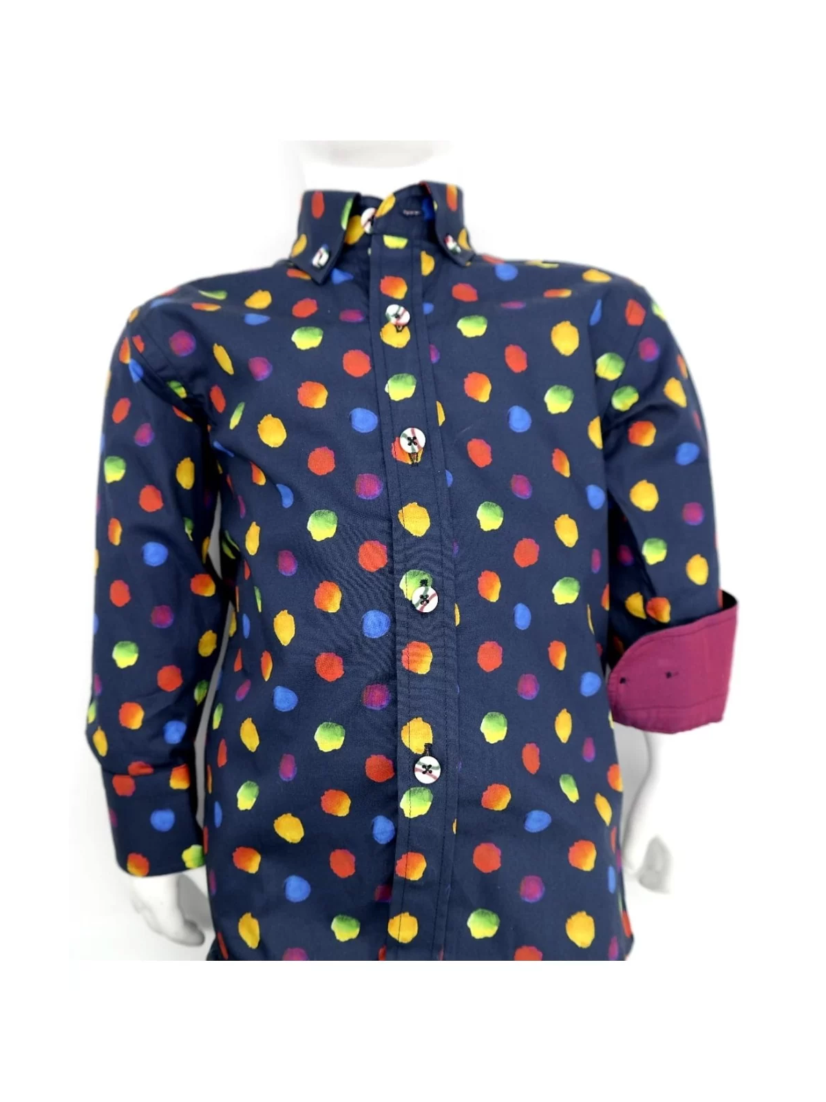 GIOVANNI PERA KOSZULA KOLOROWA  TATA SYN GPKROPKI