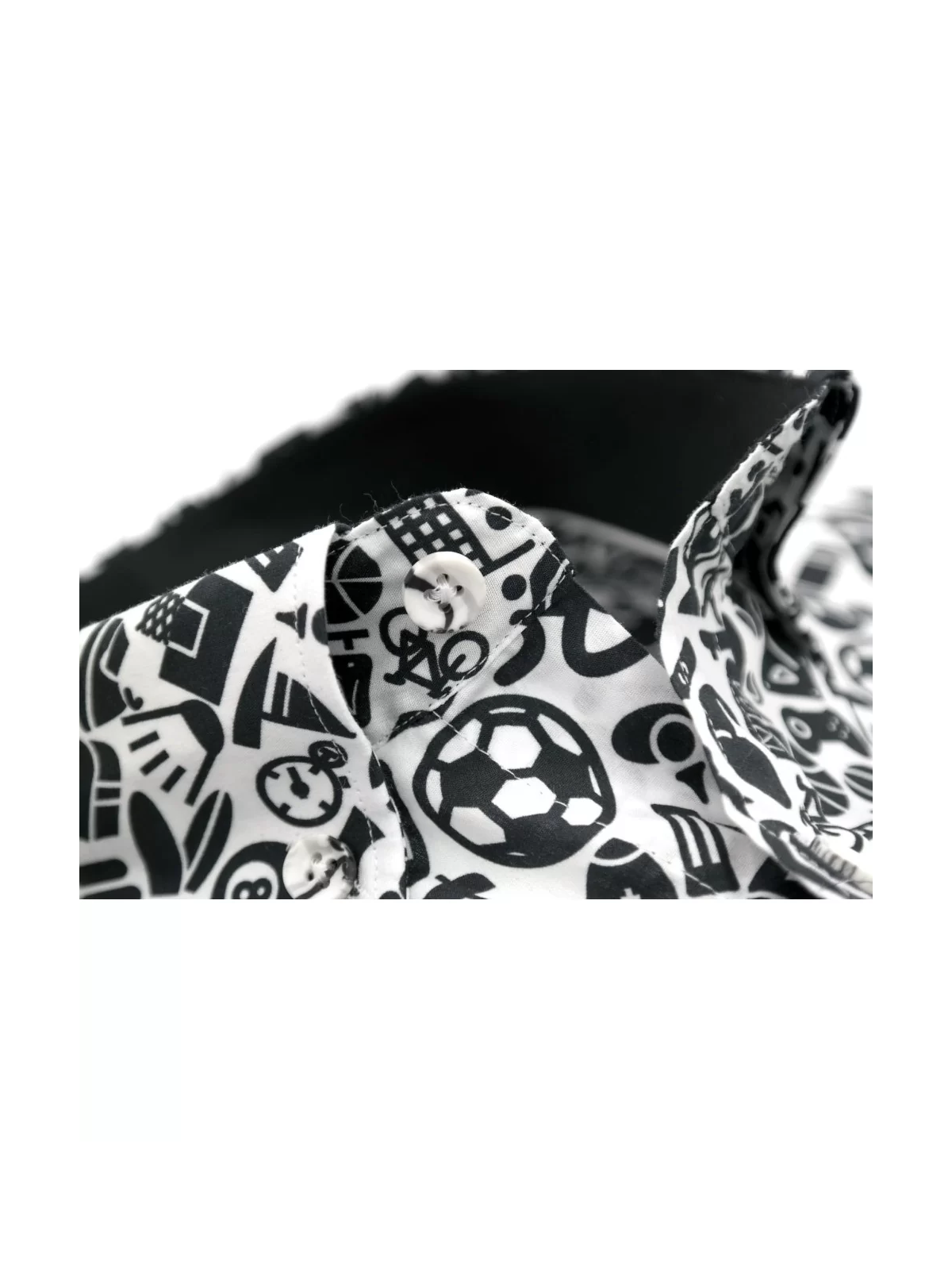 GIOVANNI PERA KOSZULA CZARNO BIAŁA MOTYWY SPORTOWE GP9