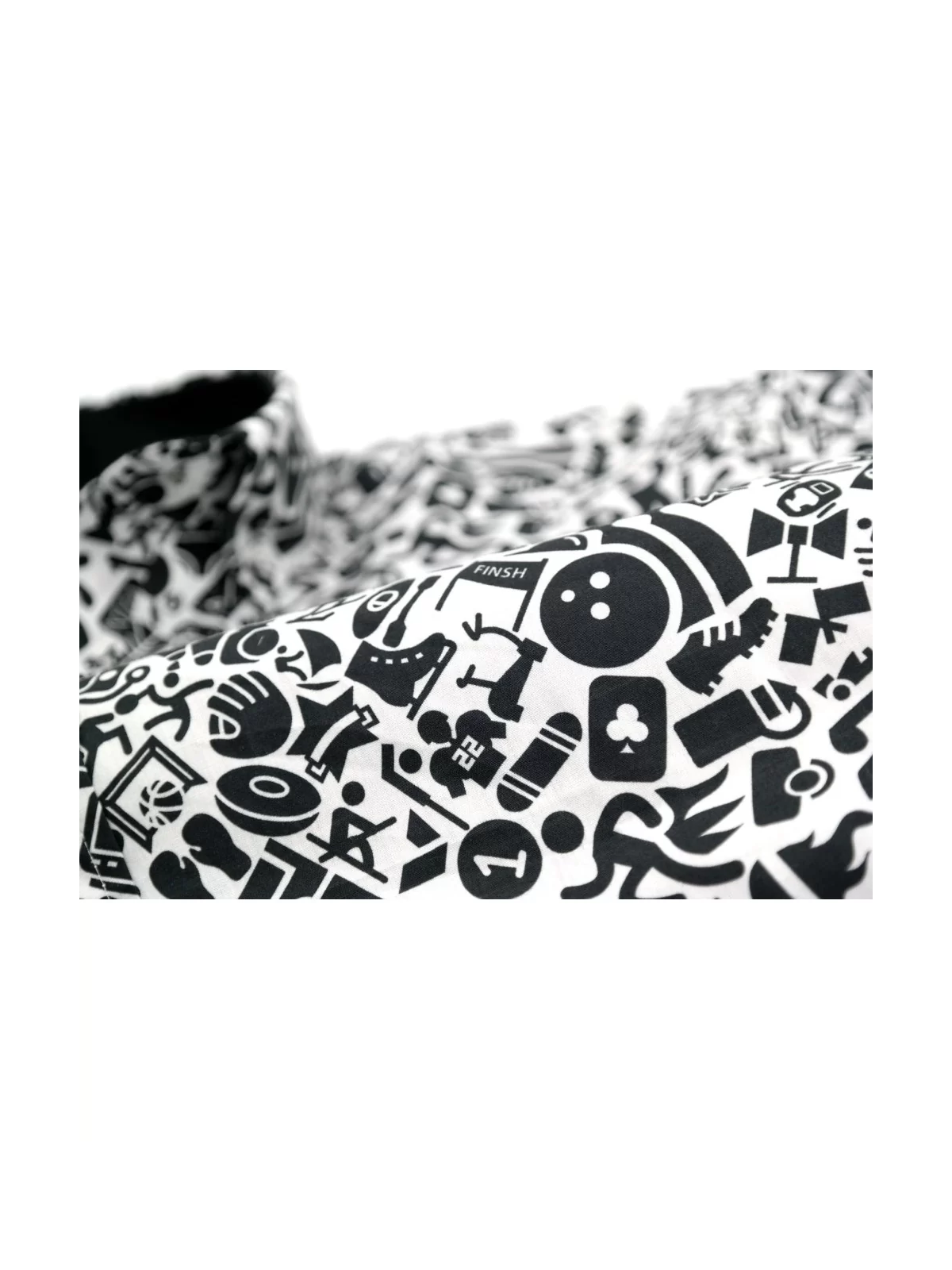 GIOVANNI PERA KOSZULA CZARNO BIAŁA MOTYWY SPORTOWE GP9