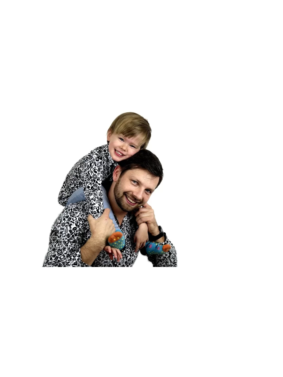 GIOVANNI PERA KOSZULA CZARNO BIAŁA MOTYWY SPORTOWE GP9