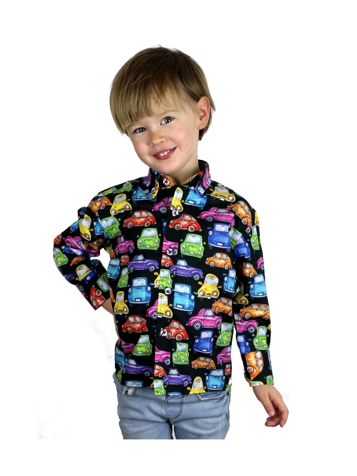 GIOVANNI PERA KOSZULA KOLOROWA DLA CHŁOPCA AUTKA GPAUTA