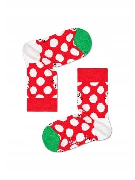 HAPPY SOCKS SKARPETKI KROPKI BAWAŁNAKI CZERWONO BIAŁE KBDS01-4300