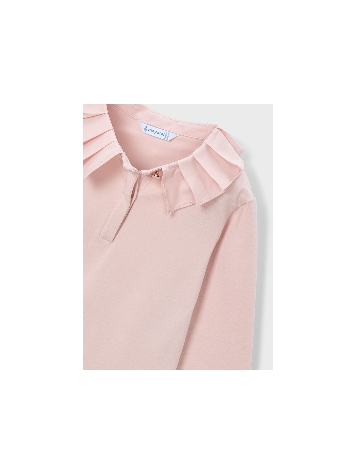 MAYORAL BLUZKA KOSZULKA NA DŁUGI RĘKAW DLA DZIEWCZYNKI KOŁNIERZYK RÓŻOWA 131/84