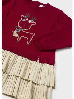 MAYORAL BABY SUKIENKA CZERWONA ZŁOTA 2934/6