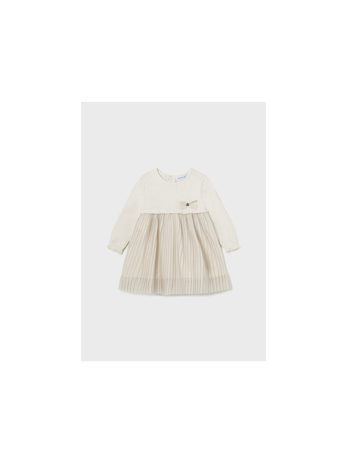 MAYORAL BABY SUKIENKA WIZYTOWA TIUL DZIANINA BEŻ ZŁOTY 2933/35