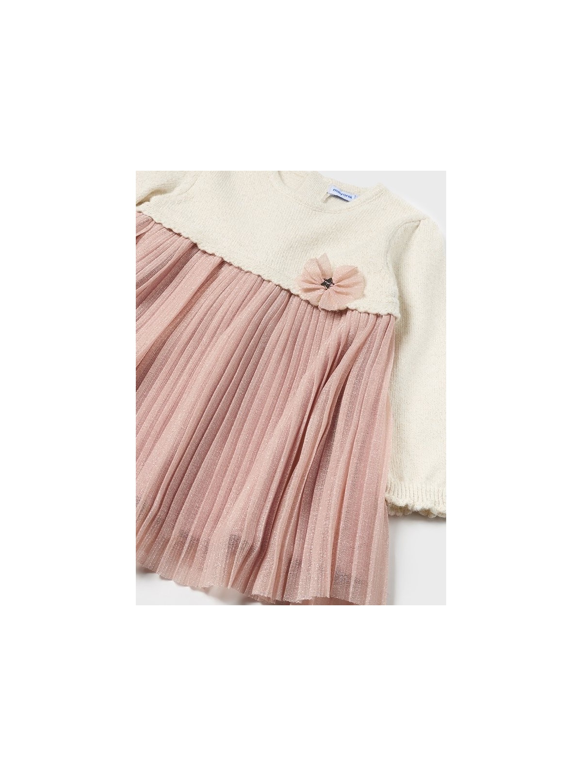 MAYORAL BABY SUKIENKA WIZYTOWA TIUL DZIANINA BEŻ RÓŻ 2933/34