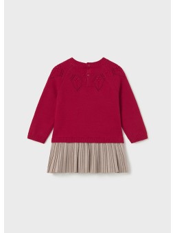 MAYORAL BABY SUKIENKA PLISOWANA CZERWIEŃ BEŻ 2908/38