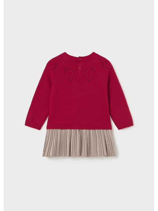 MAYORAL BABY SUKIENKA PLISOWANA CZERWIEŃ BEŻ 2908/38