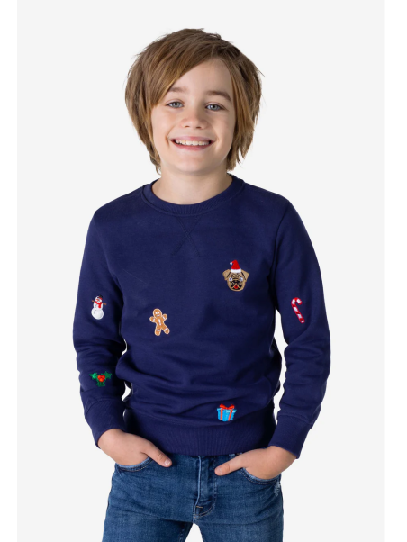 OPPOSUITS BLUZA ŚWIĘTA  DLA CHŁOPCA GRANAT HAFTY ODSB-1001