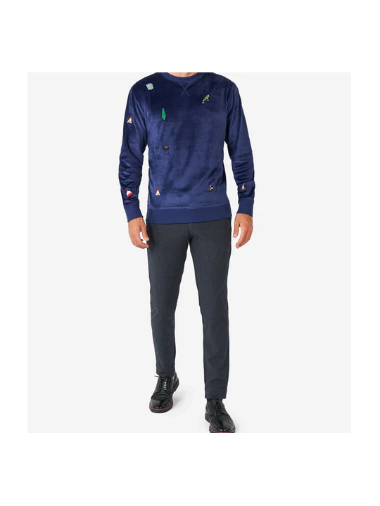 OPPOSUITS BLUZA ŚWIĘTA WELUROWA GRANAT HAFTY ODSM-1014