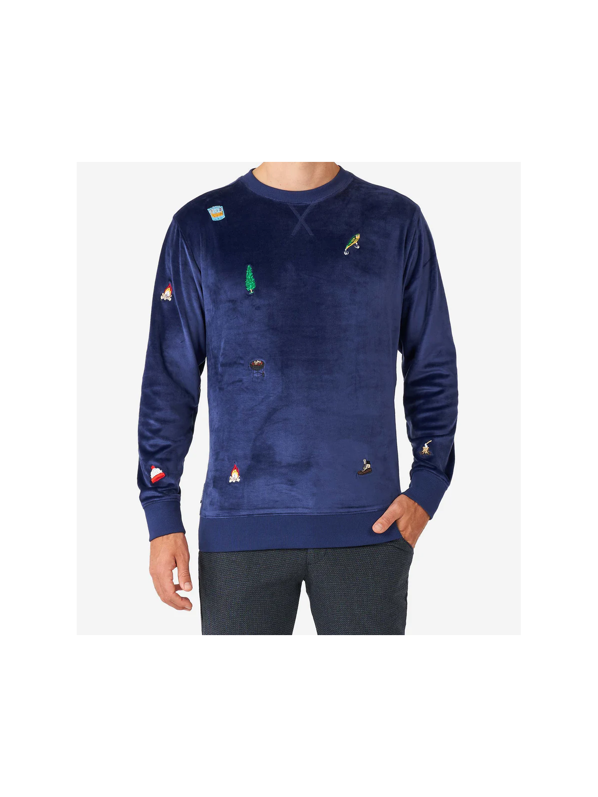 OPPOSUITS BLUZA ŚWIĘTA WELUROWA GRANAT HAFTY ODSM-1014