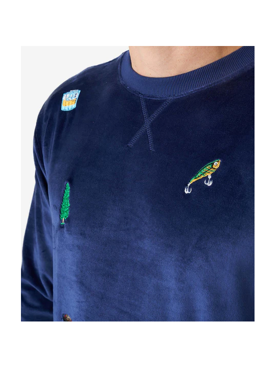 OPPOSUITS BLUZA ŚWIĘTA WELUROWA GRANAT HAFTY ODSM-1014