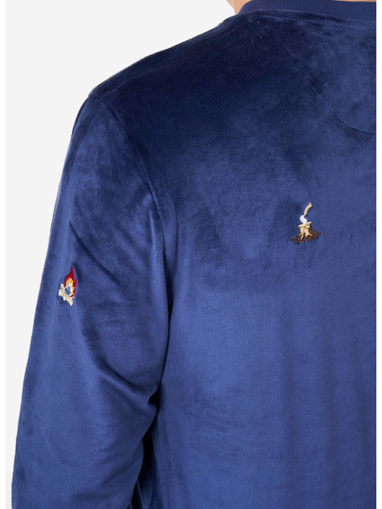 OPPOSUITS BLUZA ŚWIĘTA WELUROWA GRANAT HAFTY ODSM-1014