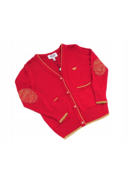 ARMANI JUNIOR SWETER ROZPINANY HAFTOWANE ZŁOTE LOGO 10012167