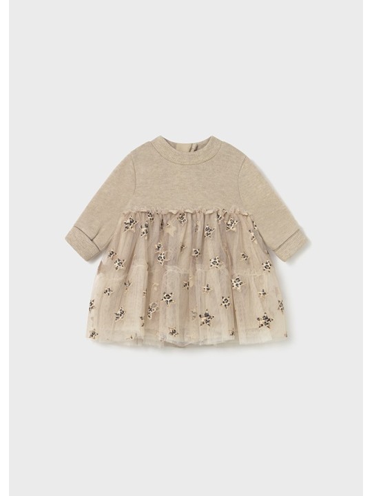 MAYORAL NEWBORN  SUKIENKA  BEŻOWA TIUL GWIAZDKI 2824/14