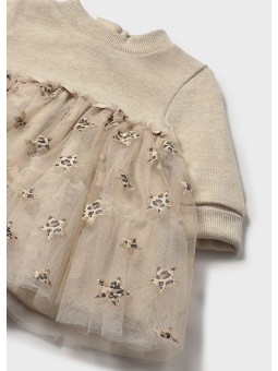 MAYORAL NEWBORN  SUKIENKA  BEŻOWA TIUL GWIAZDKI 2824/14