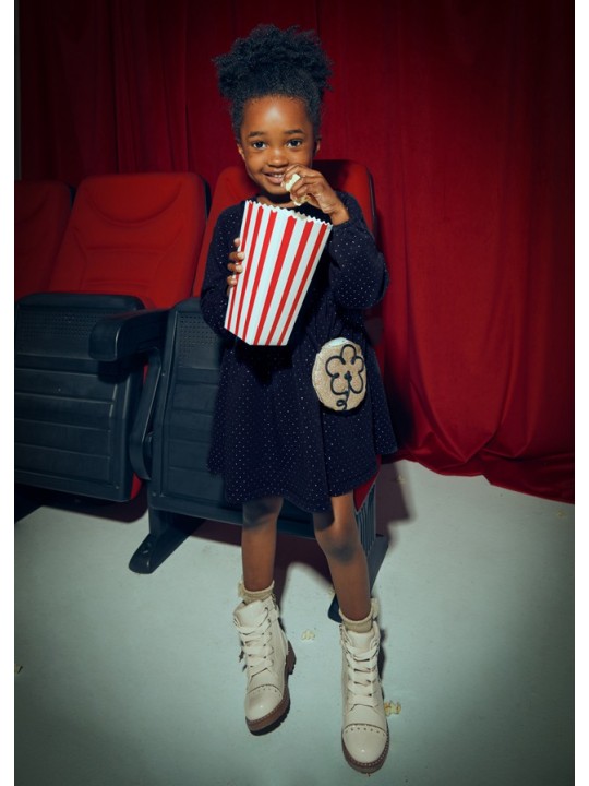 MAYORAL SUKIENKA GRANATOWA W ZŁOTE KROPKI  4926/54