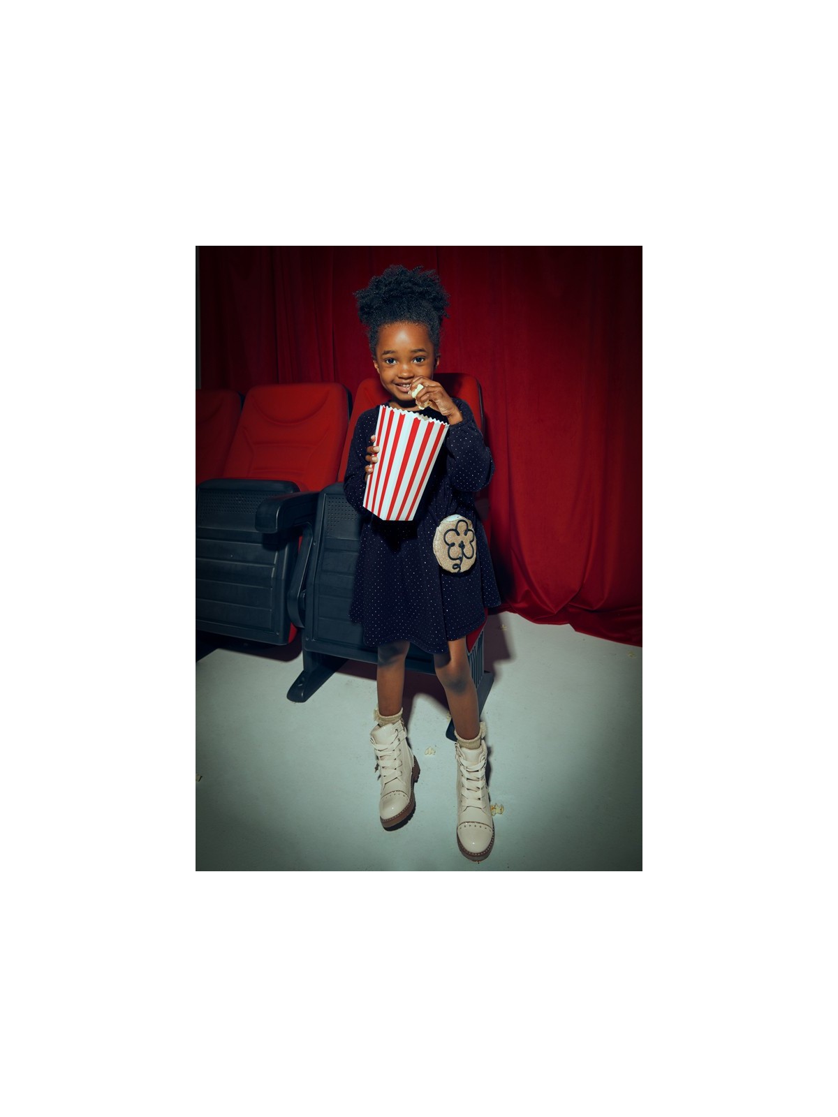 MAYORAL SUKIENKA GRANATOWA W ZŁOTE KROPKI  4926/54