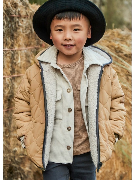 MAYORAL KURTKA ZIMOWA  DWUSTRONNA  Z KAPTUREM DLA CHŁOPCA BEŻ 4421/10