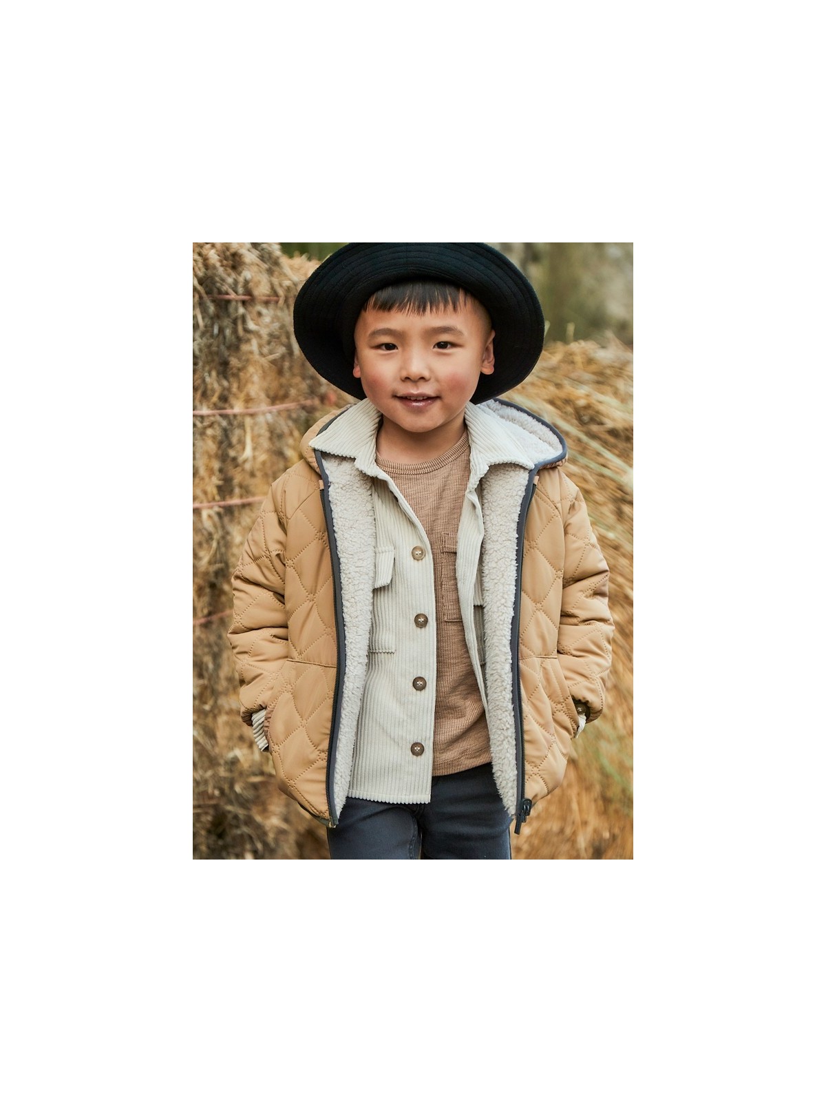 MAYORAL KURTKA ZIMOWA  DWUSTRONNA  Z KAPTUREM DLA CHŁOPCA BEŻ 4421/10