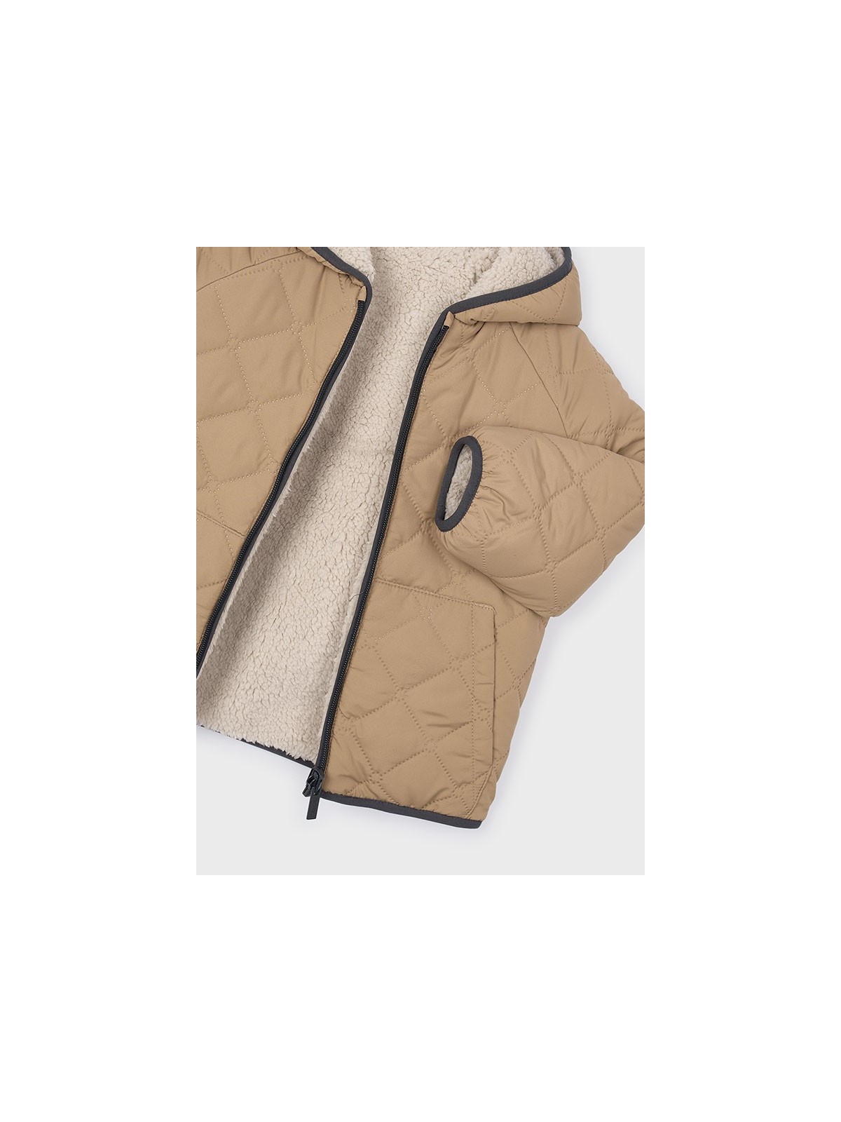 MAYORAL KURTKA ZIMOWA  DWUSTRONNA  Z KAPTUREM DLA CHŁOPCA BEŻ 4421/10