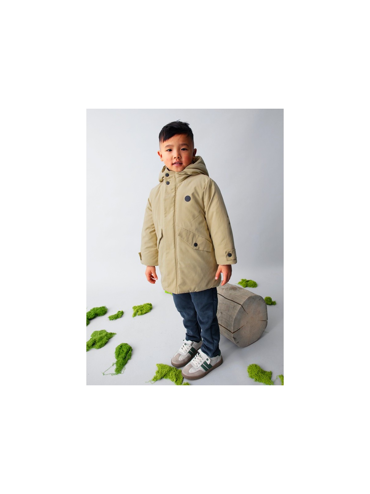 MAYORAL ZIMOWA KURTKA PARKA DLA CHŁOPCA  Z KAPTUREM I POLAROWĄ PODSZEWKĄ KOLOR BEŻOWY  4419 /89