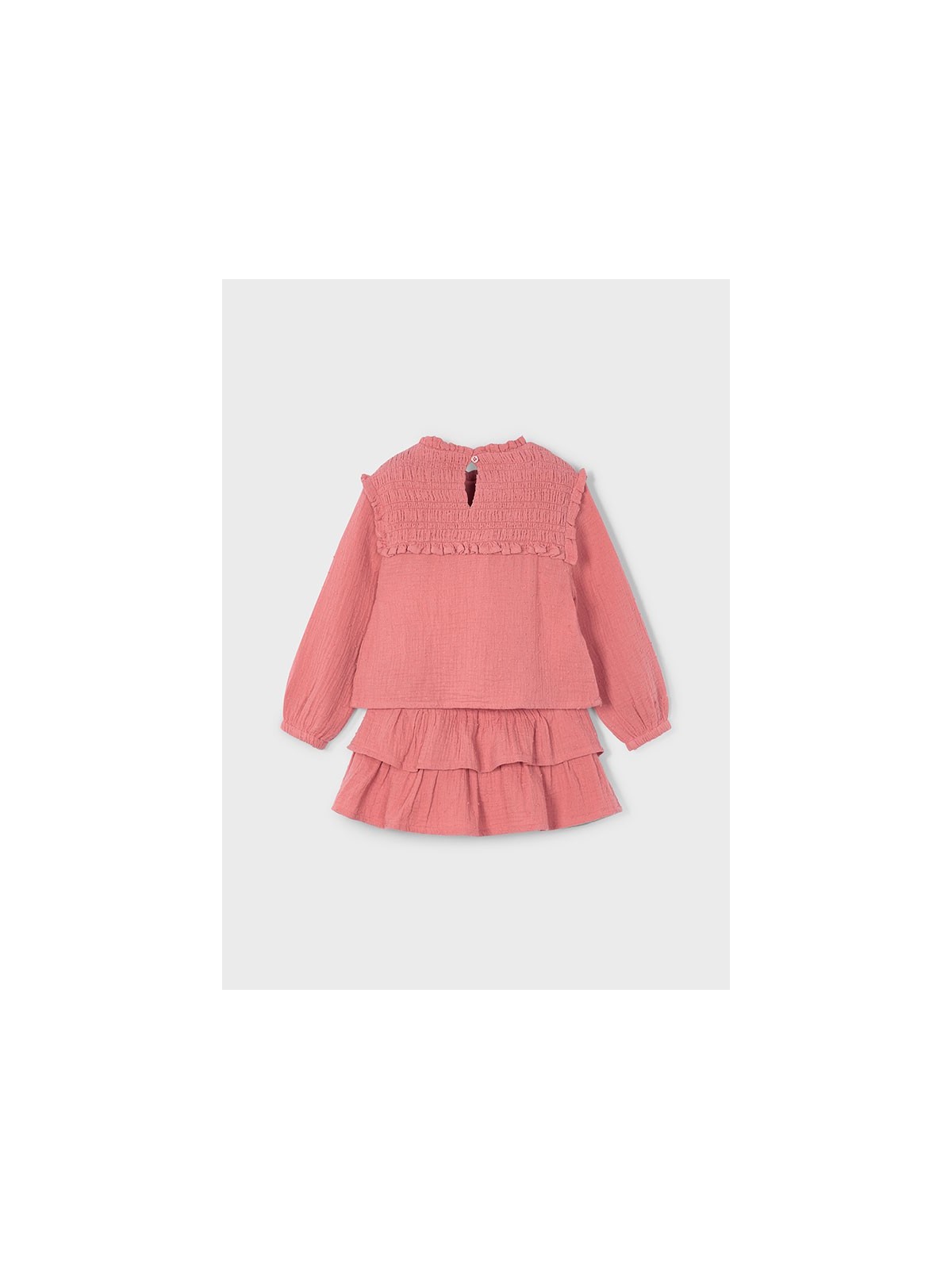 MAYORAL KOMPLET BLUZKA Z MARSZCZENIAMI SPÓDNICA Z FALBANKĄ 4933/72