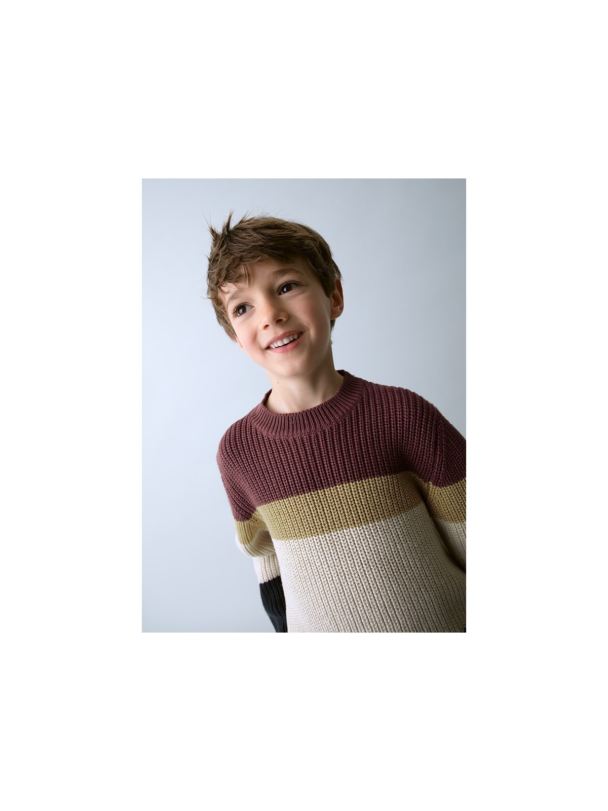 MAYORAL SWETER DLA CHŁOPCA  BORDO BEŻOWY GRANAT  4379/47