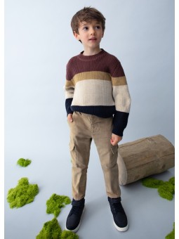 MAYORAL SWETER DLA CHŁOPCA  BORDO BEŻOWY GRANAT  4379/47