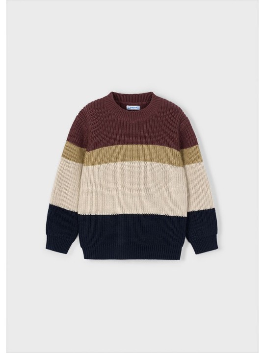 MAYORAL SWETER DLA CHŁOPCA  BORDO BEŻOWY GRANAT  4379/47