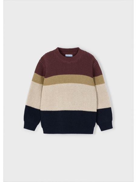 MAYORAL SWETER DLA CHŁOPCA  BORDO BEŻOWY GRANAT  4379/47