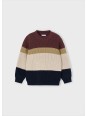 MAYORAL SWETER DLA CHŁOPCA  BORDO BEŻOWY GRANAT  4379/47