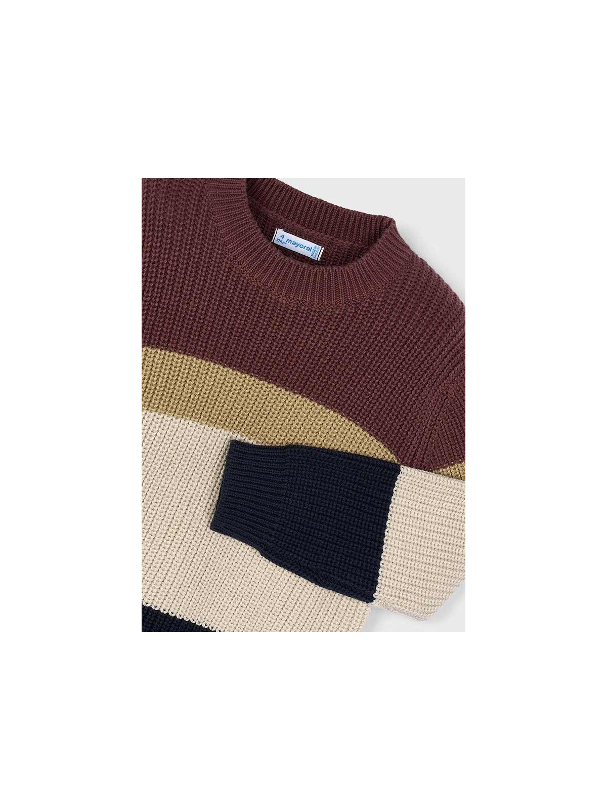 MAYORAL SWETER DLA CHŁOPCA  BORDO BEŻOWY GRANAT  4379/47