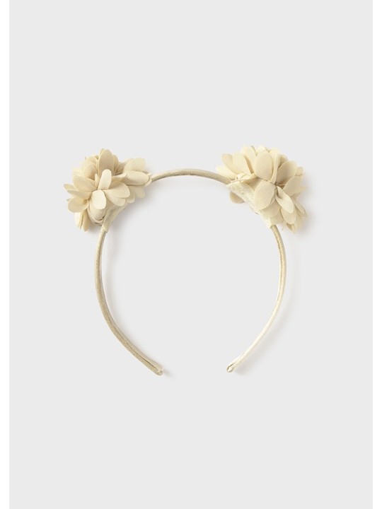 MAYORAL OPASKA NA WŁOSY DLA DZIEWCZYNKI BEŻ ZŁOTY  KWIATY 10026/70