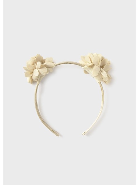 MAYORAL OPASKA NA WŁOSY DLA DZIEWCZYNKI BEŻ ZŁOTY  KWIATY 10026/70